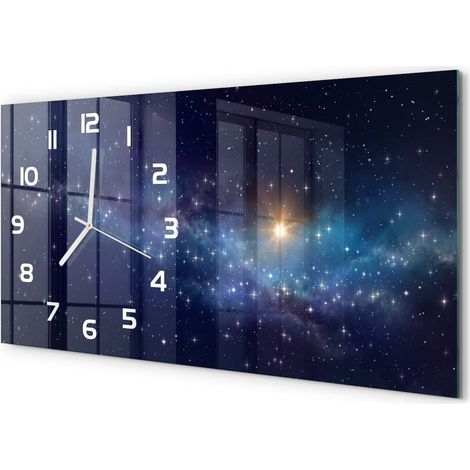 Horloge Murale XXL 60x30 cm Design Moderne en Verre Trempé Salon Salle à Manger Galaxie (1/5)