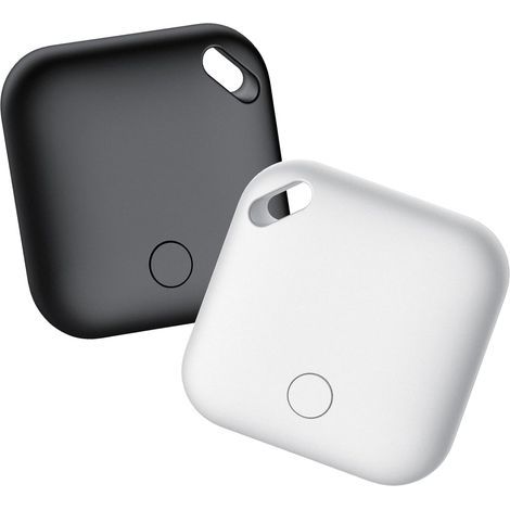 Bluetooth-Tracker (2er-Pack), kompatibel mit „Wo ist“ (nur iOS), ideal zum Auffinden von Schlüsseln, Gepäck, Koffern und Haustieren. 90 dB lautes Signal, wasserdicht (IP67), austauschbarer Akku. (1/5)