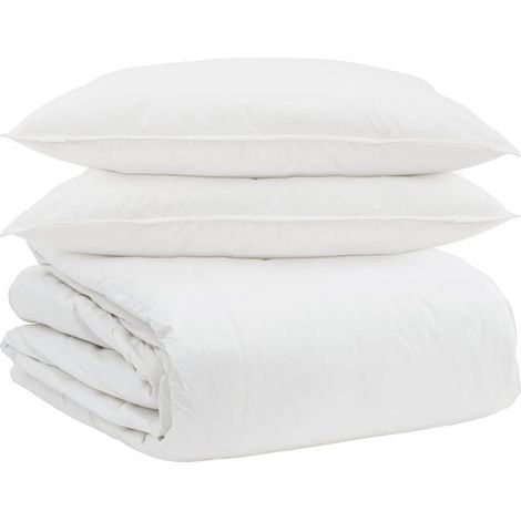 Ensemble trois pièces housse de couette et taie d'oreiller en duvet de canard blanc (1/5)