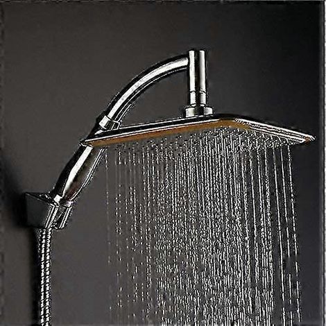 Pommeau de douche carré de 23 cm (9 pouces) à effet pluie, pivotant à 360°, filtration ionique et haute pression. Économies d'énergie. (1/3)