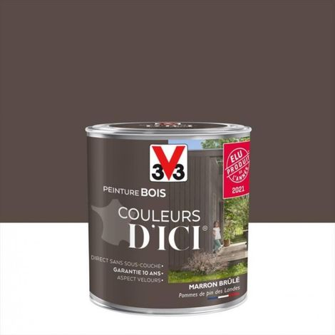 Peinture bois V33 Couleurs d'ICI Marron brûlé 0,5 L (1/5)