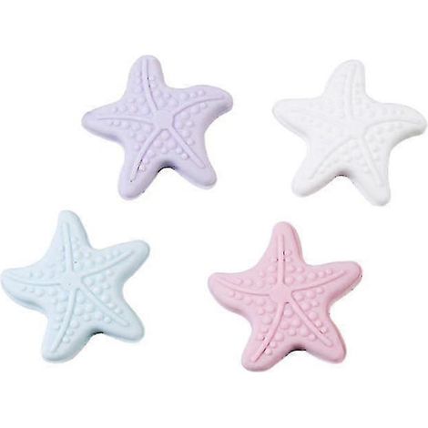 Lot de 4 butées de porte lumineuses en forme d'étoile de mer, protection pour cadre de porte, placards de cuisine, barrière de sécurité pour bébé (1/5)