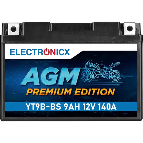 Electronicx YT9B-4 AGM Motorradbatterie 12V 9Ah - Wartungsfrei & Rüttelfest für Yamaha YZF-R6, GT9B-4 - Premium Batterie 12V Wartungsfrei - Versand DE (1/5)