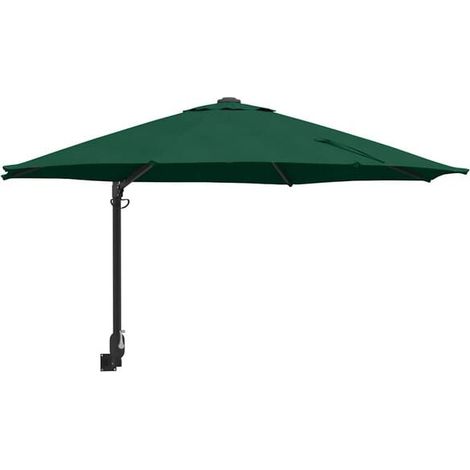 Parasol de jardin vert, dimensions : 248 x 248 x 148 cm, matériaux : polyester et acier (1/5)