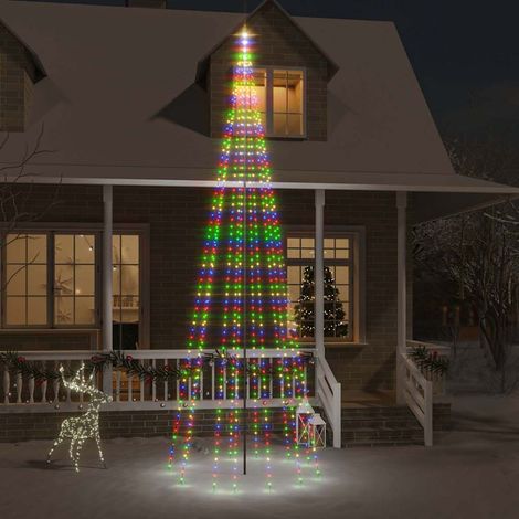 vidaXL Árbol de Navidad en asta de bandera 732 LED de colores 500 cm (1/5)