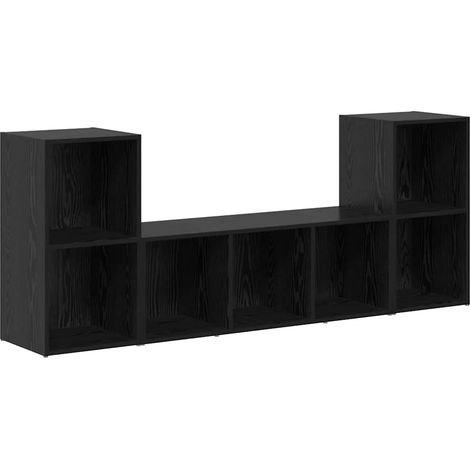 Maison Exclusive - Ensemble meuble TV Montage mural 3 pcs Noir Bois d'ingénierie
