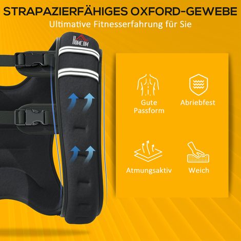 Gilet de charge 5 kg / 8 kg / 10 kg, réglable avec masses amovibles, parfait pour la course, le renforcement, la musculation, le fitness et le cross-training (unisexe). (1/4)