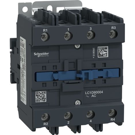 Schneider Electric – Contacteur tétrapolaire 125 A 440 V AC – Bobine 230 V CA – Fréquence 50/60 Hz – LC1D80004P7 (1/3)