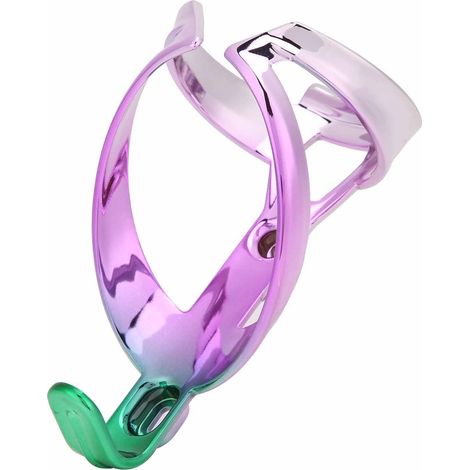 Porte-bidon coloré pour vélo, support de maintien sécurisé, accessoire de cyclisme, violet et vert. (1/5)