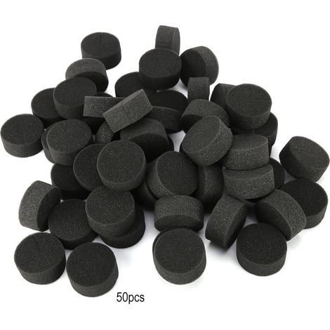 50 pastilles hydroponiques sans terre noires pour semis en serre, éponges de plantation de 25mm.
