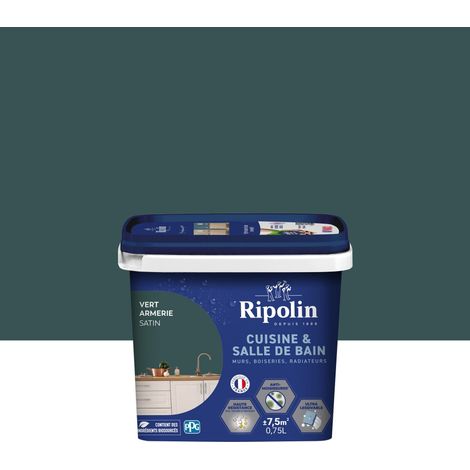 RIPOLIN Küchen- und Badezimmerwandfarbe, 0,75 Liter, seidenmattgrün RIPOLIN