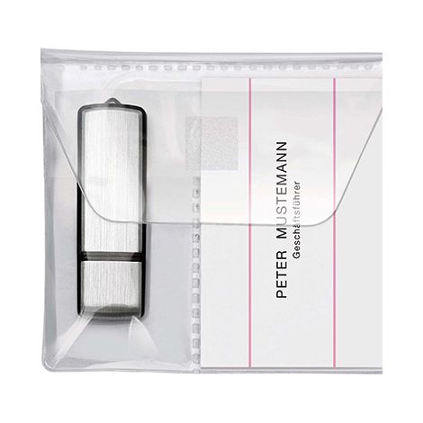 VELOFLEX USB-Stick Hülle Veloflex 10 x 10 cm (B x H) 2 USB-Sticks/1 USB-Stick 1 VisitenkartePolypropylen transparent 5 St./Pack. (1/2)