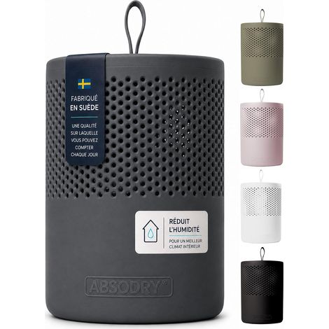 Déshumidificateur d'air anti moisissure non électrique - Absorbeur d'humidité - Pour une meilleure qualité de l'air - Anti humidité maison, salle de bain, chambre - Gris foncé (1/5)