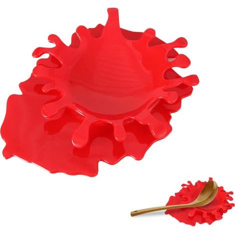 Porte-cuillère en silicone rouge créatif en forme de portion de ketchup (1/5)
