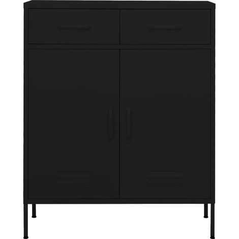 Maison Exclusive - Armario de almacenamiento acero negro 80x35x10