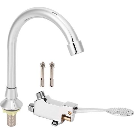 Pédale de robinet, ensemble de robinet de lavabo de salle de bain laboratoire de médecine pédales évier kit de robinets d'eau accessoire, contrôle hydraulique,évier, pédales, 1 pouce (1/5)