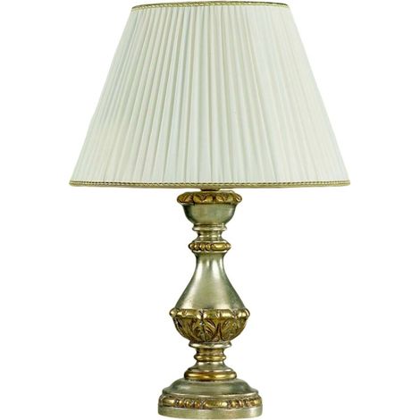 Lume In Legno Classico Argento Mecca Con Paralume 1 Luce Sparviero
