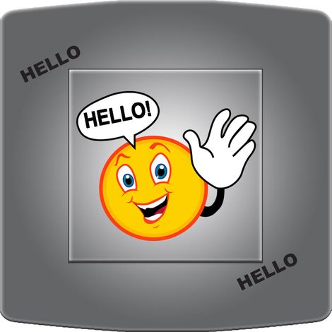 Interrupteur décoré emoticone hello