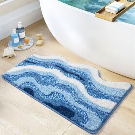 Tappetino da bagno antiscivolo, stile spiaggia estiva, assorbente, in morbida microfibra, assorbente, lavabile in lavatrice, per il bagno, 50 x 80 cm (1/5)