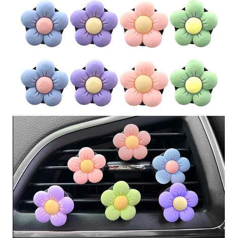 CCYKXA 2.5cm 8PCS Daisy Car Vent Clips, Car Interior Accessories, Air Freshener Clips, Car Decor, Car Decoration, Suitable for All Car Air Vents (1/5)