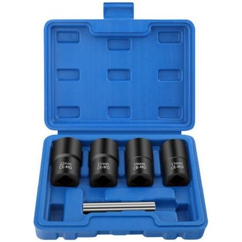 Tonysa – Extracteur d'écrous et boulons 5 pièces – Acier chrome-vanadium – Pour vis endommagées, rouillées, gelées – Boîte de rangement incluse (1/4)