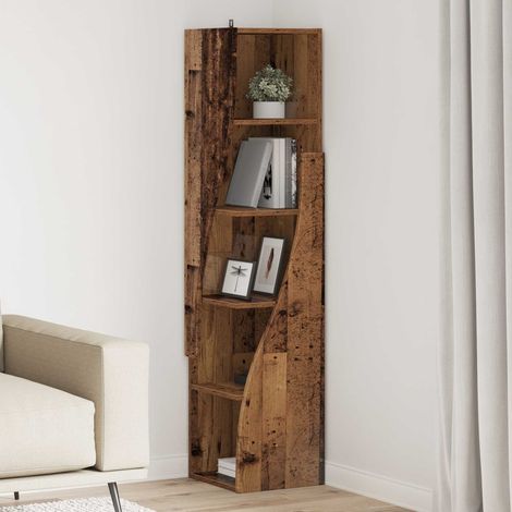 Mobile angolare 32x32x140cm Legno ingegnerizzato Legno vecchio vidaXL