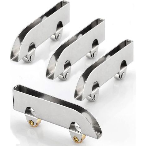 APEX Lot de 4 poulies coulissante en verre et acier inoxydable pour rail de penderie,roue coulissante,poulie de verre de 5 mm d'épaisseur