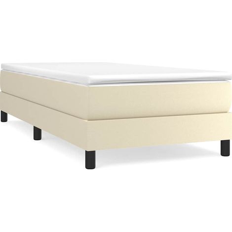 Maison Exclusive - Boxspringbettgestell Creme 90x200 cm Kunstlede (1/5)