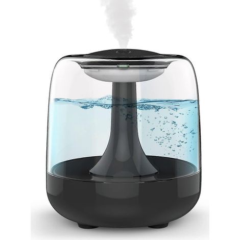 Mini humidificateur ultrasonique USB 440 ml avec veilleuse colorée, arrêt automatique, 2 modes de brumisation, ultra silencieux (noir) (1/5)