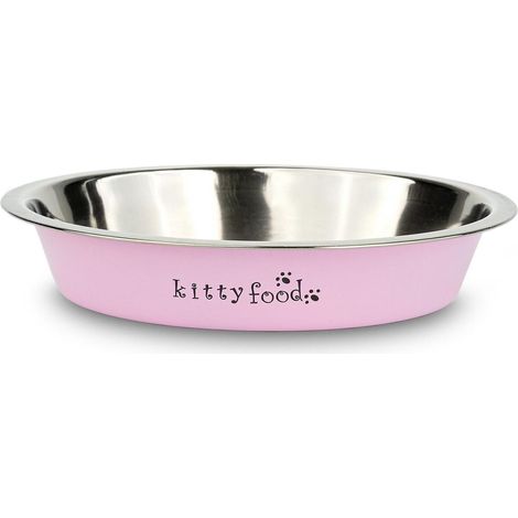 Ciotola per gatti in acciaio inox rosa, 15 cm, modello M129