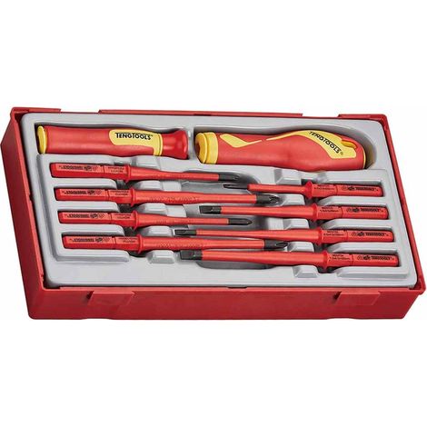 Teng TTV710N Insulated Interchangeable Blade Screwdriver Set, 10 Piece TENTTV710N (1/2)