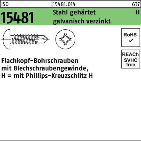 Vis autoforeuse FLAKO ISO 15481 PH ST 4,8x120-H acier trempé galv. 250p.