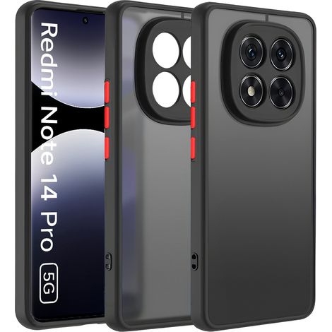 Étui en silicone pour Xiaomi Redmi Note 14 Pro 5G / Xiaomi Poco X7 5G, avec protection pour l'appareil photo, noir mat (1/5)