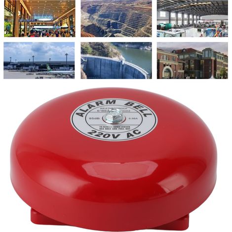 Alarma contra incendios de alta sensibilidad, sonido extremadamente fuerte, alarma circular eléctrica para escuelas y fábricas, 220 V CA (1/5)