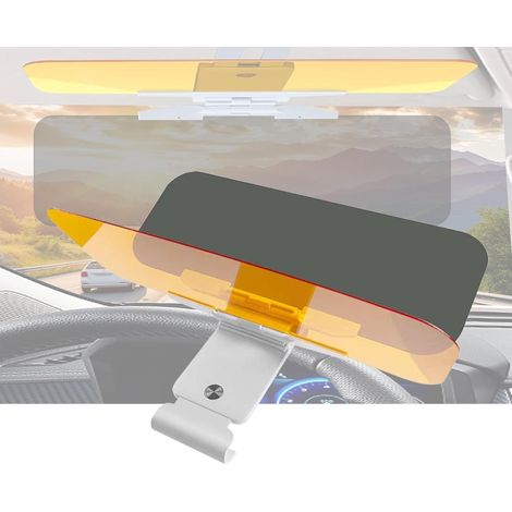 Cache-soleil voiture 2-en-1 - Anti-éblouissement jour/nuit - Lunes polarisées & filtre UV réglable - Pour conduite hivernale sûre (1/5)