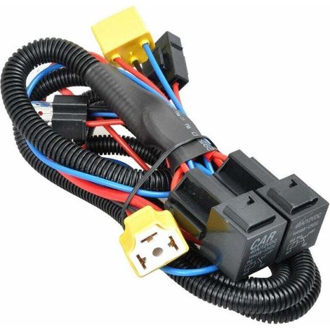 RHG Faisceau De Câblage De Phare De Voiture Lampe Halogene H4 Light Enhance Cable Socket Light Enhancer Brightener 12V, Multicolore