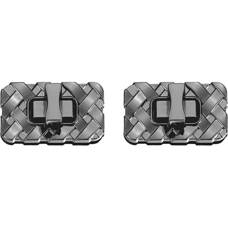 2Pcs Fermoir À Tournant 1.38" x 0.79" en Alliage D'Aluminium Noir (1/5)