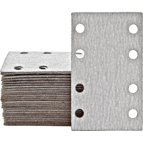 MioTools Shark Carte abrasive velcrate, 133 x 80 mm, 8 fori, p. Levigatrici orbitali, Corindone normale (50 Pz.) G240