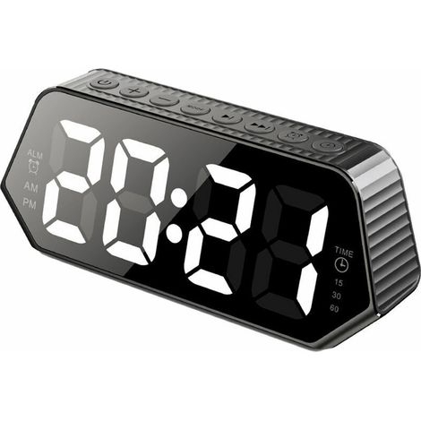 Digital alarm clock with white noise machine, 6 soothing sounds for sleep, automatic shut-off timer, LED display, adjustable volume, Black, model: Black (1/5)