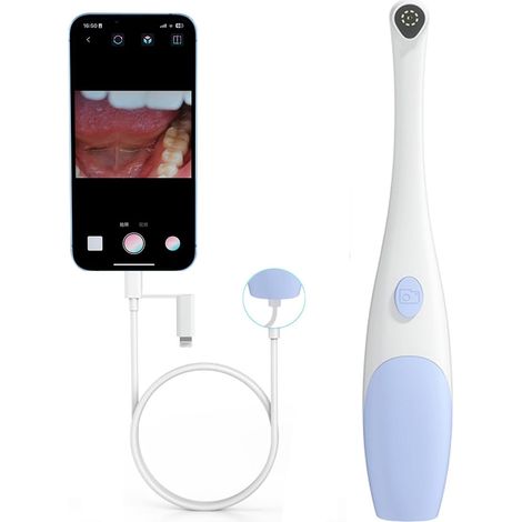 Endoscope oral HD 1920p, caméra intra-orale avec 8 LED réglables, compatible Android et iOS (iPhone), idéal pour un usage personnel et les animaux de compagnie, installation facile (plug-and-play). (1/5)