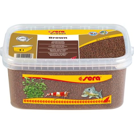 Sera Gravel Brown Lava - Gravilla Marron Natural (Ø 2 - 3 mm) para Acuarios de Agua Dulce o Salada