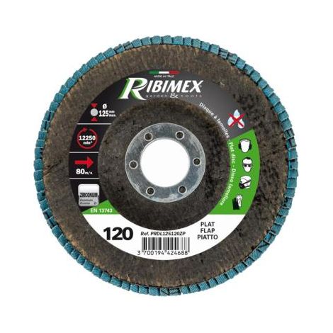 Disque à lamelles 125MM plat grain abrasif 60 Zirconium (1/2)