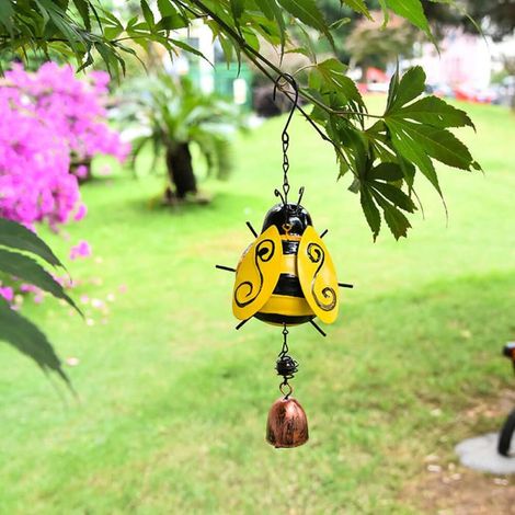 Carillon vent abeille métal AUCUNE, cloche suspendue, décoration jardin extérieure (1/3)