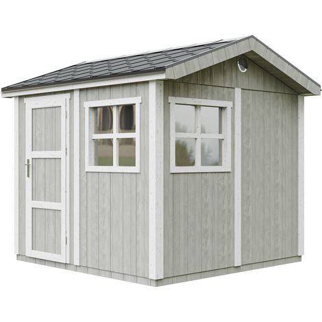 Timbela – Abri de jardin bois 5,9 m² – Panneaux LP SmartSide 10 mm – H252 cm – Toit en OSB-3 avec bardeaux bitumineux – Fenêtre vitrée fixe (1/5)