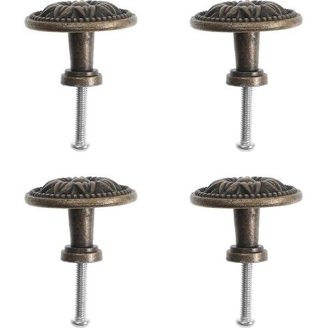 4 Stück Messing-Schubladenknöpfe, Küchenschrankknöpfe, dekorative Knöpfe, Kommodenschubladenknöpfe-3.5x2.6cm (1/2)