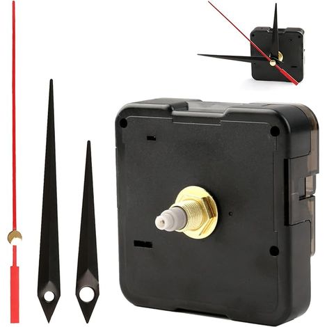 Wall Clock Mechanism, Silent Clock Mechanism Kit, Complete with 15 mm Axle, Quartz Battery Clock Mechanism, Mechanism for Creating and Repairing Wall Clocks, Silence (1/5)
