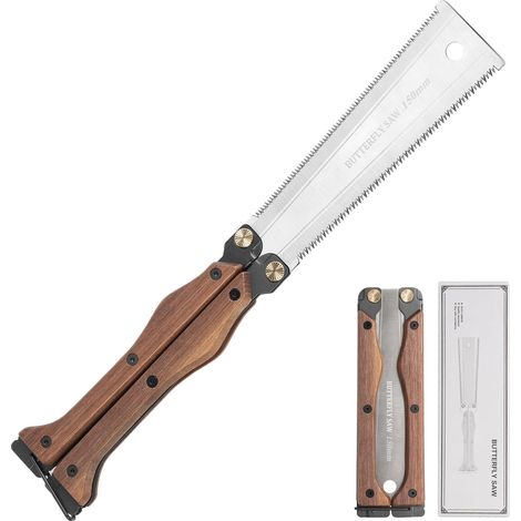 Professionelle japanische Säge, Holzsäge mit Walnussholzgriff, 300 mm SK85-Kohlenstoffstahlblatt, hergestellt mit doppelseitig klappbarem japanischem Sägeblatt, Gehrungssäge (1/5)