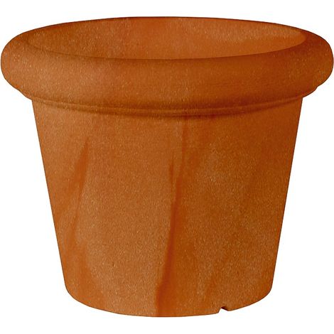 ROSA 75 Runder, rustikaler Indoor- und Outdoor-Blumenkasten für Pflanzen und Blumen Sehr witterungsbeständig. Hergestellt aus Polyethylen in Spanien