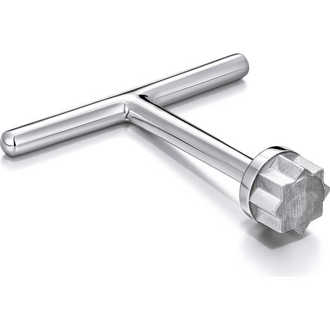 Llave de acero inoxidable de 23 mm con mango en T y patrón de estrella para cubierta y relleno de cubierta, llave de cabrestante portátil, herramienta multiusos para veleros, herramienta marina a prue