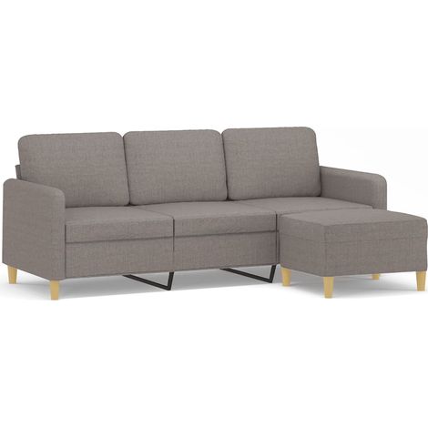 Canapé à 3 places,Sofa pour Salon,Banquette avec repose-pieds Taupe 180 cm Tissu CFW567634 (1/5)